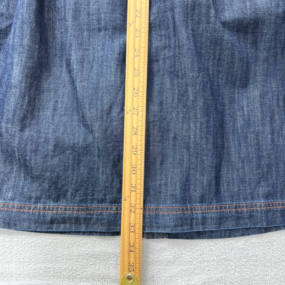 Talbots Petite Denim Shirt Dress Tie Belt 3/4 Sleeve 100% Cotton Button Front P - Picture 7 of 9
